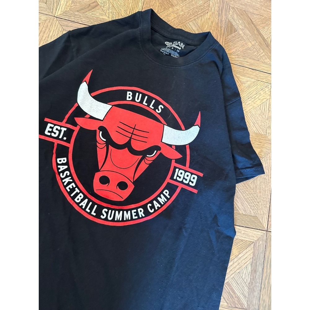 Gildan Chicago Bulls Basketball Summer Camp T-Shirt Mens‎ Small Black Graphic 19